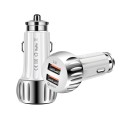 YSY-310QC18W QC3.0 Dual Port USB Car Charger + 3A USB to Micro USB Data Cable, Cable Length: 1m(Whit