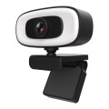 C10 2K HD Without Distortion 360 Degrees Rotate Three-speed Fill Light USB Free Drive Webcams, Built