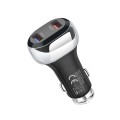 YSY-312 18W Portable QC3.0 Dual USB Mobile Phones and Tablet PCs Universal Car Charger(Black)