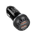 YSY-349 QC3.0 Dual USB Port Car Charger + 1m 3A USB to Micro USB Data Cable(Black)
