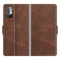 For Xiaomi Redmi Note 10 5G Dual-side Magnetic Buckle Horizontal Flip Leather Case with Holder & Car