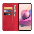For Xiaomi Redmi Note 10 4G / Note 10S Retro-skin Business Magnetic Suction Leather Case with Holder
