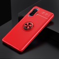 For Xiaomi Redmi K40 Gaming Metal Ring Holder 360 Degree Rotating TPU Case(Red+Red)