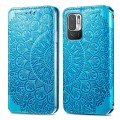For Xiaomi Redmi Note 10 5G Blooming Mandala Embossed Pattern Magnetic Horizontal Flip Leather Case