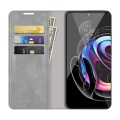For Motorola Edge 20 lite Retro-skin Business Magnetic Suction Phone Leather Case with Holder & Card