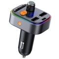 T48C Car Bluetooth 5.0 Fm Transmitter Kit Dual USB with Type-C 5V 2.4A Car Charger