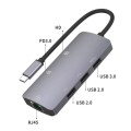 UC910 6-in-1 Type-C to HD+PD3.0+RJ45+USB3.0+USB2.0 x 2 Hub Adapter