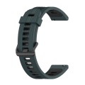 For Garmin Move Style 20mm Striped Mixed-Color Silicone Watch Band(Olive Green+Black)