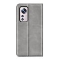 For Xiaomi 12 Retro-skin Magnetic Suction Leather Phone Case(Grey)