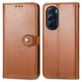 For Motorola Edge X30 Solid Color Leather Buckle Phone Case(Brown)