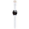 For Garmin Fenix 5S 20mm Rose Gold Buckle Silicone Watch Band(White)