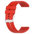 For Huawei Watch GT 3 Pro 43mm 20mm Protruding Head Silver Buckle Silicone Watch Band(Red)