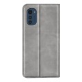 For Motorola Moto E32 4G Retro-skin  Magnetic Suction Leather Phone Case(Grey)