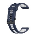 For Samsung Gear Sport 20mm Vertical Pattern Two-Color Silicone Watch Band(Dark Blue+White)