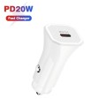 TE-P2 PD20W USB-C / Type-C Car Charger with Type-C to Type-C Data Cable(White)
