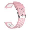 For Fossil Gen 5 Carlyle /Julianna /Garrett /Carlyle HR Dual Color Silicone Watch Band(Pink)
