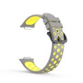 For Huawei Watch Fit 2 Two-Color Perforated Silicone Watch Band(Grey+Yellow)