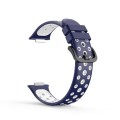 For Huawei Watch Fit 2 Two-Color Perforated Silicone Watch Band(Blue+White)