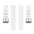 For Suunto 9 24mm Football Pattern Silicone Solid Color Watch Band(White)
