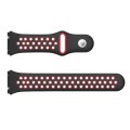 For Fitbit Ionic Breathable Two-tone Silicone Watch Band(Black Red)