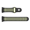 For Fitbit Ionic Breathable Two-tone Silicone Watch Band(Black  Yellow)