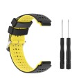 For Garmin Forerunner 220 Silicone Sports Two-Color Watch Band(Black+Yellow)