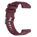 For Garmin Fenix 6 GPS 22mm Solid Color Silicone Watch Band(Burgundy)