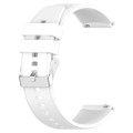 For Huawei Watch GT3 42mm 20mm Protruding Head Silicone Strap Silver Buckle(White)