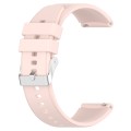 Protruding Head Silicone Strap Silver Buckle For Samsung Galaxy Watch 42mm 20mm(Pink)