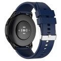 Protruding Head Silicone Strap Silver Buckle For Samsung Galaxy Watch 42mm 20mm(Navy Blue)