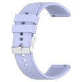 Protruding Head Silicone Strap Silver Buckle For Samsung Galaxy Watch 46mm 22mm(Purple)
