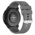 Protruding Head Silicone Strap Silver Buckle For Samsung Galaxy Watch 46mm 22mm(Gray)