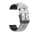 For Xiaomi Watch S1 22mm Football Pattern Two-Color Silicone Strap(White+Black)