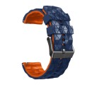 For Xiaomi Watch Color 2 22mm Football Pattern Two-Color Silicone Strap(Midnight Blue + Orange)