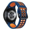 For Galaxy Watch Active 2 20mm Breathable Two-Color Silicone Watch Band(Midnight Blue+Orange)