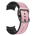 For Samsung Galaxy Watch 4 44mm Silicone Adhesive Leather Watch Band(Pink)