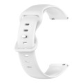 For Samsung Galaxy Watch Active 2 20mm Butterfly Buckle Solid Color Silicone Watch Band(White)