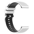 For Samsung  Galaxy Watch4 Classic 46mm 20mm Checkered Two-Color Silicone Watch Band(White+Black)