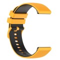 For Samsung Gear Sport 20mm Checkered Two-Color Silicone Watch Band(Yellow+Black)
