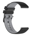 For Xiaomi Watch S1 22mm Checkered Two-Color Silicone Watch Band(Black+Grey)