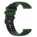 For Xiaomi Haylou RT LS05S 22mm Checkered Two-Color Silicone Watch Band(Amy Green+Black)