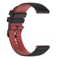 For Amazfit GTR 3 Pro 22mm Checkered Two-Color Silicone Watch Band(Black+Red)