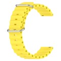 For Samsung Galaxy Watch 5 44mm 20mm Ocean Style Silicone Solid Color Watch Band(Yellow)