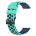 For Huawei GT2 46mm 22mm Two-Color Porous Silicone Watch Band(Lime Green+Blue)
