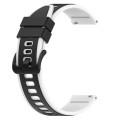 For Amazfit GTR 2 22mm Two-Color Silicone Watch Band(Black+White)