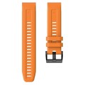 For Garmin Fenix 6 Pro GPS Metal Buckle Solid Color Silicone Watch Band(Orange)