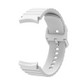 For Samsung Galaxy Watch 4 Wave Dotted Pure Color Buckle Silicone Watch Band(White)