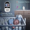 660 2.4 inch LCD Screen Baby Monitor, Two Way Talk, Sound Temperature Alarm Wireless Lullaby Music P