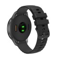 For Garmin Vivomove 3S 18mm Wavy Dotted Solid-Color Silicone Watch Band(Black)