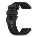 For Garmin Fenix 6X 26mm Horizontal Texture Silicone Watch Band with Removal Tool(Black)